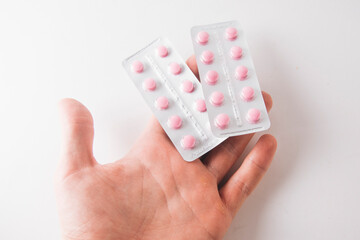 medicines on a white background