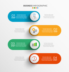 Infographic business design vector  template with 4 options, steps or processes. Can be used for presentations banner, workflow layout, process diagram, flow chart, info graph