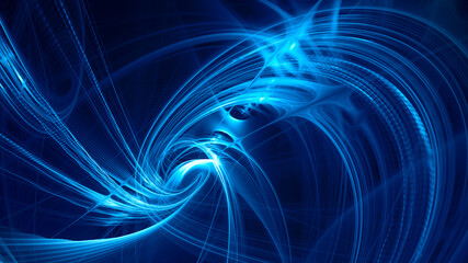 Wall Mural - abstract digital technology background. dynamic lines composition. detailed generative fractal graph