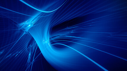 Wall Mural - abstract digital technology background. dynamic lines composition. detailed generative fractal graph