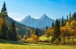 Panorama of High Tatras mountains - National park in Slovakia	,Europe mountains, High Tatra Mountains are a mountain range along the border of northern Slovakia
