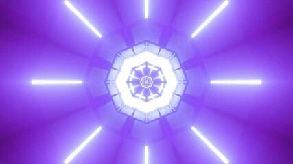 Poster - Illustration of geometric shapes of purple, green, and blue glowing lights in 4K