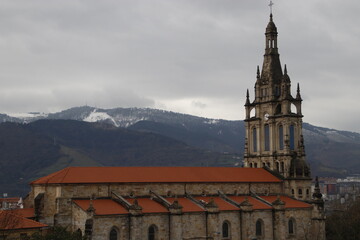 Wall Mural - Church in a neighborhood of Bilbao