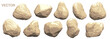 Flat vector set of clorful realistic stones