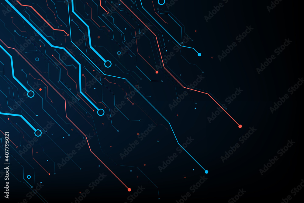 Abstract background electronic print circuit dot and line 002 - obrazy, fototapety, plakaty 