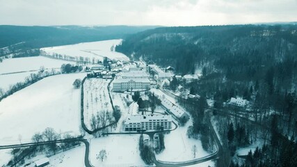 Wall Mural - Aerial view of the abbey 