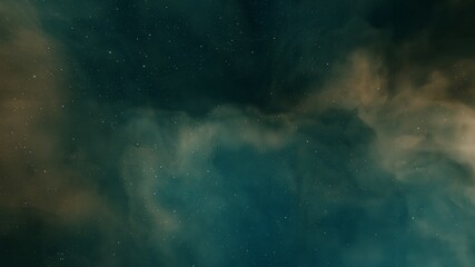 nebula gas cloud in deep outer space, science fiction illustrarion, colorful space background with stars 3d render
