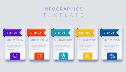 Wall Mural - Infographic template with five options