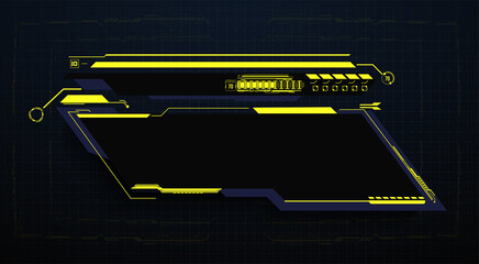 Aufkleber - HUD, UI, UX, GUI futuristic user frame interface screen elements set. High tech screen for video game. Sci-fi concept design. Square Frames Blocks HUD Interface Elements