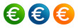 Euro sign icon liquid design round button set illustration