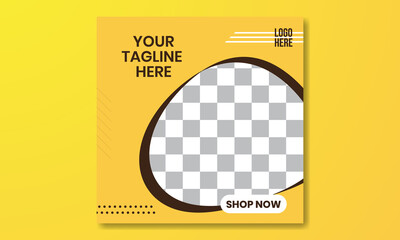 Wall Mural - 04 Social media and banner template yellow gradient background. For the advertisement, promotion, sales, and web