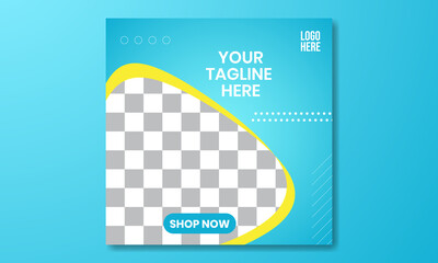 Wall Mural - 05 Social media and banner template blue gradient background. For the advertisement, promotion, sales, and web