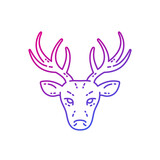Fototapeta  - deer head, stag line vector illustration