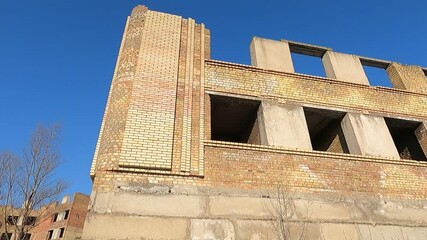 Wall Mural - Abandoned construction site of Hospital. Built as a center for radiation and burn injuries after the Chernobyl disaster.Abandoned at 1991,during Ukrainian undependence crisis.  Kiev Region,Ukraine