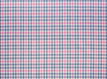 Blue And Pink Checked Cotton Fabric, Textile Background Image