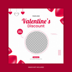 Wall Mural - valentine's day social media facebook cover banner template greeting cards post sale background
