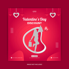Wall Mural - valentine's day social media facebook cover banner template greeting cards post sale background