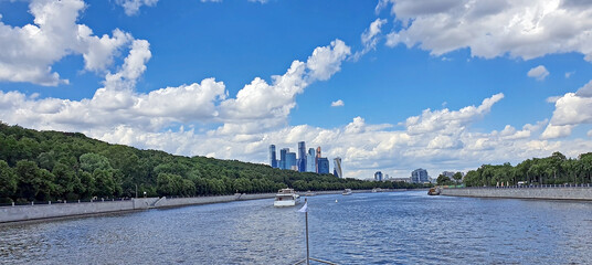 Wall Mural - beautiful view of Moscow City from the river