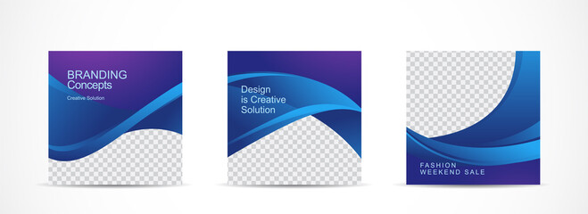Wall Mural - Set square banner template for social media post and web internet ads.vector illustrations.