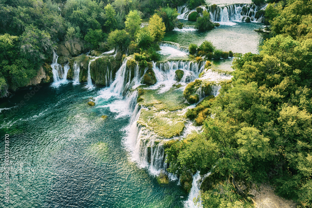 Waterfalls at Krka - obrazy, fototapety, plakaty 