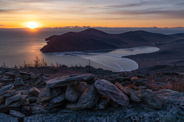 Wall Mural - December sunrise on Lake Baikal