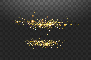 Wall Mural - glow isolated gold transparent effect, lens flare, explosion, glitter, line, sun flash, spark and st