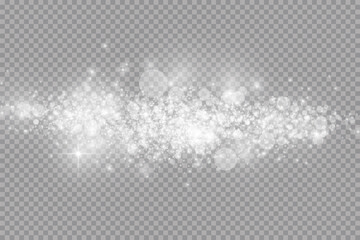 Wall Mural - glow light effect. vector illustration. christmas flash dust. white sparks and glitter and snowflake