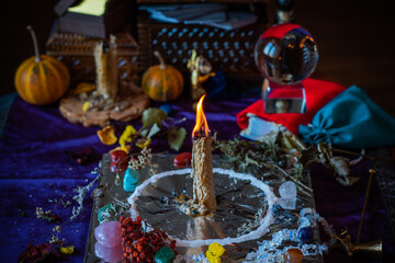 Candle magic, casting and cleansing aura with wax and candle, love spell, old European magic