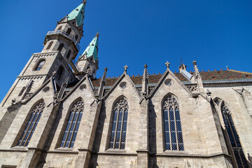 low angle view on the city church in meiningen