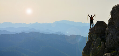 Wall Mural - sunset in the mountains