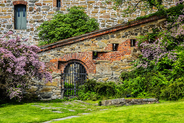 Wall Mural - View of Medieval Akershus Castle (from 1299) and fortress in Oslo, Norway. Akershus Castle built to protect Oslo.