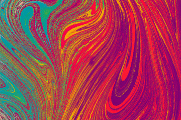 Sticker - Abstract oil painting waves with colorful colors - perfect for wallpapers