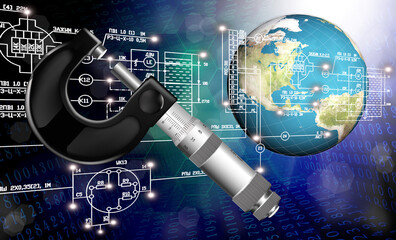 Wall Mural - globalization control quality in industrial technologies