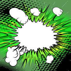 Wall Mural - Comic book background with colored explosion effect and space for text. Vector illustration.