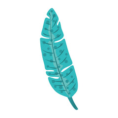 Canvas Print - tropical leaf foliage natural icon flat design