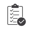 © Alano Design - Checklist icon. Clipboard icon on white background. Flat design. Vector illustration.