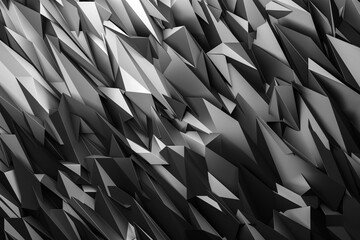 3d Illustration  rows of silver metallic crystals. Patter on a monochrome background, pattern. Geometric background, weave pattern. Silver Crystals