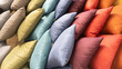 pillows background stack of different colorful cushion
