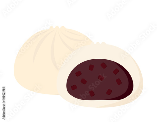 中華まんのベクターイラスト あんまん Wall Mural Wallpaper Murals Nisi