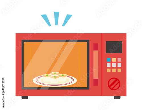 電子レンジのベクターイラスト 家電 焼売 Wall Mural Nisi