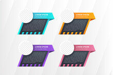 Vector Colorful Infographic Typographic Timeline Report Template Design With The Photos, Title, Subtitle And Description - Diagonal Dark Background With Pastel Color Elements Version