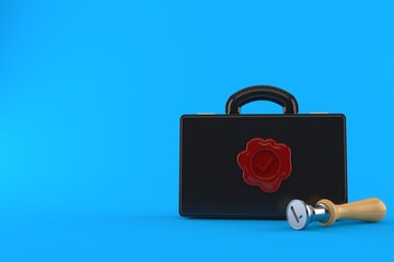 Wall Mural - Briefcase with wax seal stamp