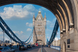 Fototapeta Miasto - The popular Tower Bridge by the river Thames in the capital of England, London.