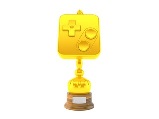 Canvas Print - Gamepad golden trophy