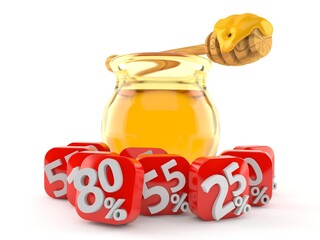 Poster - Honey jar with percent symbols