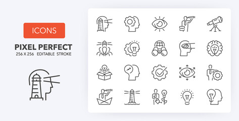 vision innovation line icons 256 x 256