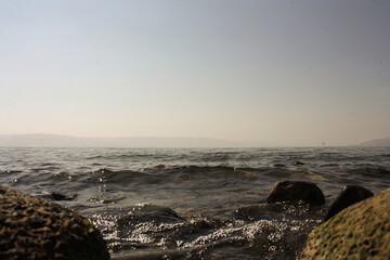 Sea shore of Galilee at daylight