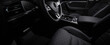 © Кристина Пахомова - Luxury car  black interior. Steering wheel, shift lever and dashboard.
