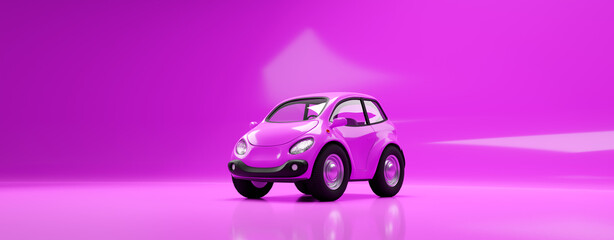 Wall Mural - car electric small pink