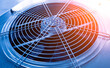 © romaset - Metal industrial air conditioning vent. HVAC. Ventilation fan background